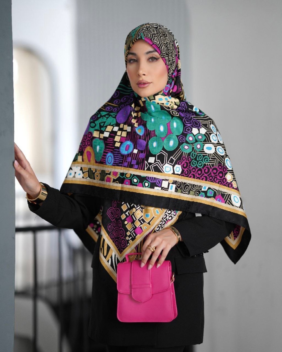 روسری ابریشم ژاکارد